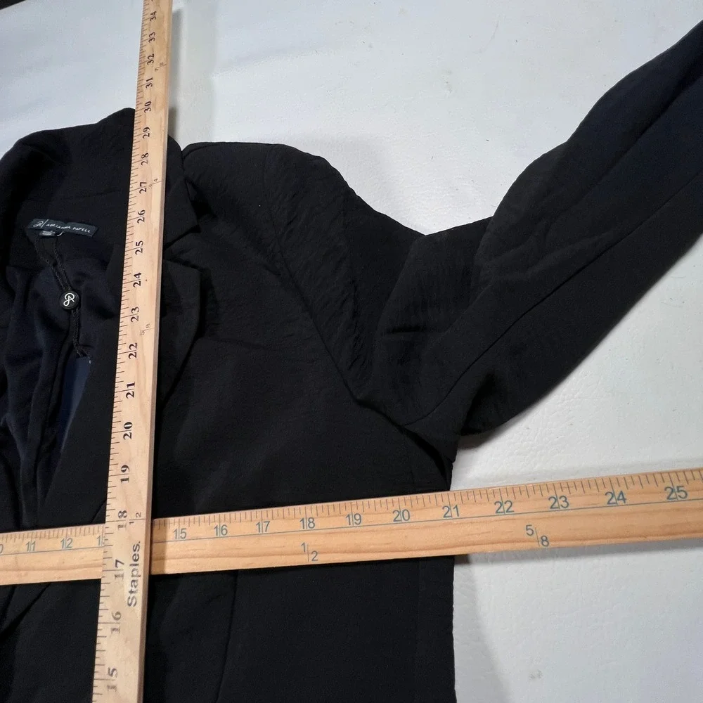 Adrianna Papell Blazer Womens Large Black Solid Airflow Lined Soft Office Jacket
